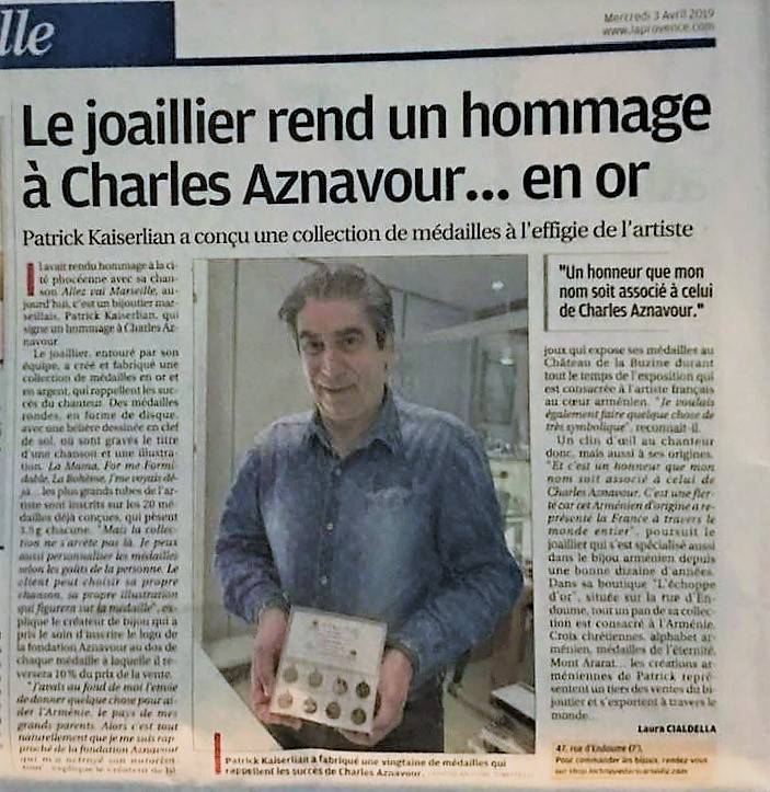 L'hommage du président de Comptoir Universel de l'Or à Charles Aznavour